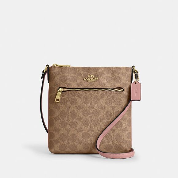 NWT Coach Outlet Mini Rowan File Bag In Signature Canvas - Picture 1 of 5